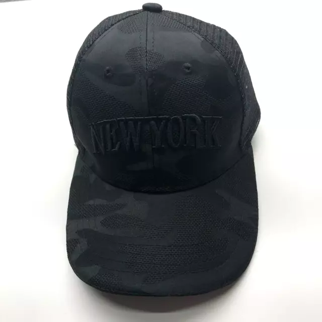 Unbranded New York NY Trucker Hat Camo Black Mens OSFM Snapback Mesh Back