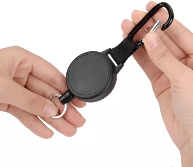 Heavy-Duty Retractable Key Chain Retractable Key with 39 Inches Steel Wire Rope, 3