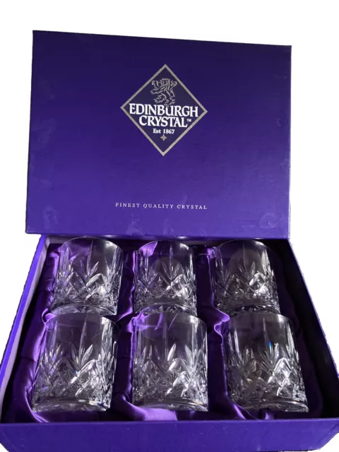 Edinburgh Crystal Whisky Glasses  x 6 Boxed in Great Condition