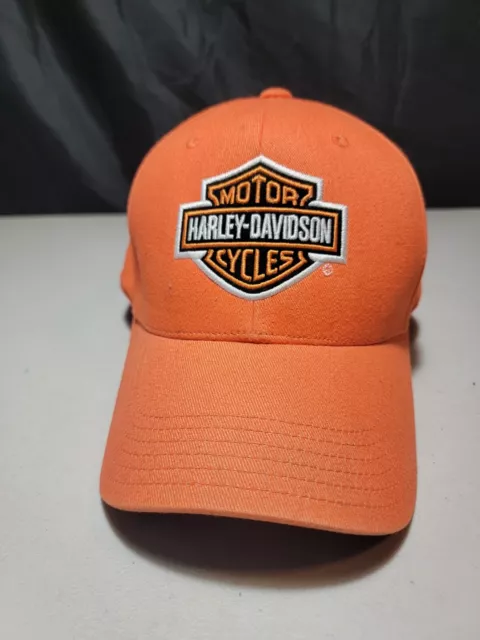 T HARLEY-DAVIDSON Harley trucker hat fitted 7 1/8 used orange