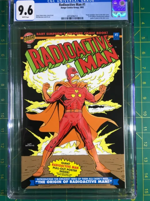 Radioactive Man #1 CGC 9.6 Bongo Comics Glow In The Dark Cover Poster Included