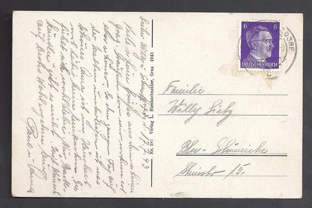 Graz vom Schloßberg gegen Norden Postkarte AK 1943 2
