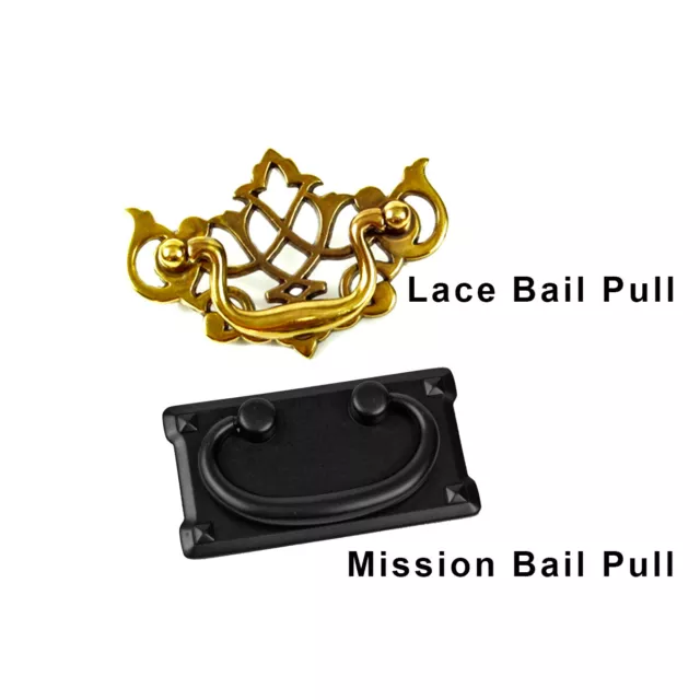 Vintage Drop Bail Pull Handle Hardware Furniture/Dresser/Bedroom Black or Gold