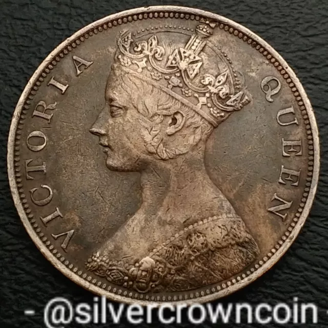 Hong Kong 1 Cent 1865. KM#4.1. Bronze Large One Penny coin. Queen Victoria.