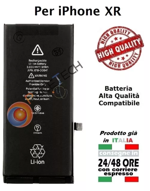 Batteria Di Ricambio Alta Qualita' Per Apple Iphone Xr A2105