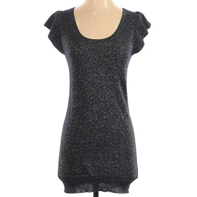 Rendez Vous By Paul & Joe Sister Xs Dress Blue Glitter Bow Back Flutter Sleeve