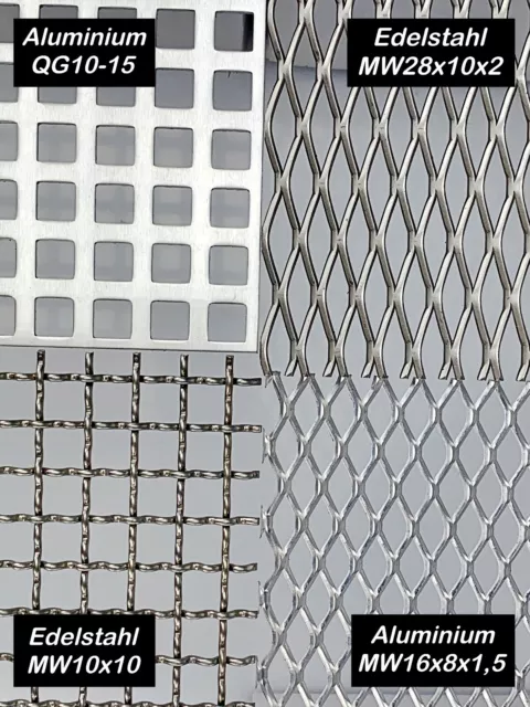 Aluminium Edelstahl 1mm-2mm Wellengitter Drahtgitter Gitter Zuschnitte auf Maß