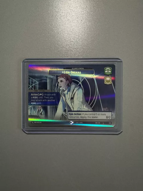 Leia Organa, Alliance General - Star Wars Unlimited Leader Showcase, Mint