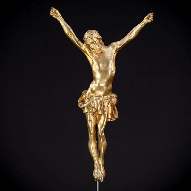 Corpus Christi Sculpture | Jesus Christ Bronze Statue | 1800s Antique | 8.1"_