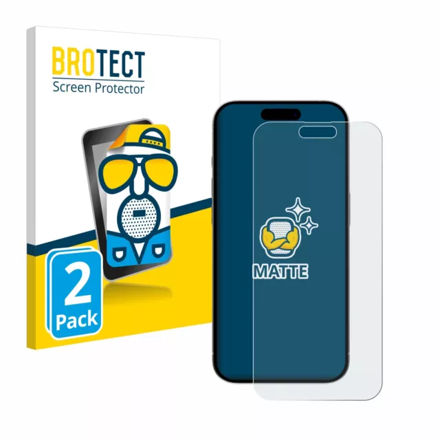 2x Antiriflesso Pellicola Protettiva Opaca per Apple iPhone 15 Pro Max