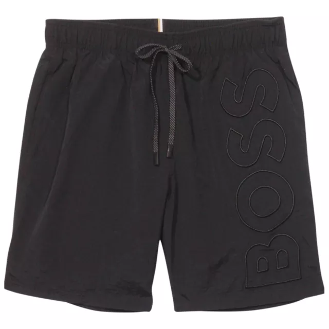 Hugo Boss Men's Whale Swim Trunks Long Swimwear Shorts Black