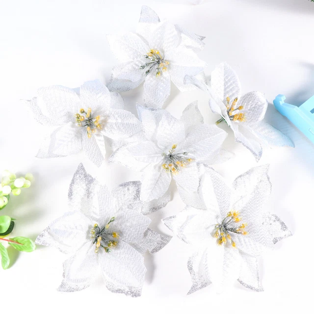 Flower Craft Small Poinsettia Christmas Tree Flower Silk Poinsettias