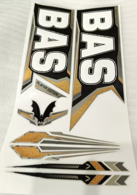 Original BAS PLAYER EDITION Embossed Cricket Bat Stickers -  100% Genuine BAS
