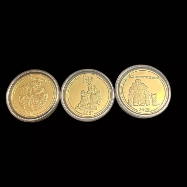 DISNEY DISNEYLAND PIXAR Fest 2024 Medallions Monsters Inc Luca