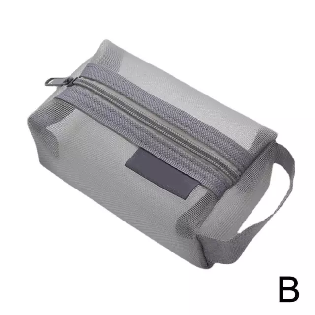 Clear Mesh Portable Large Pen Pencil Case Makeup Cosmetic Pouch U Bag C2D6