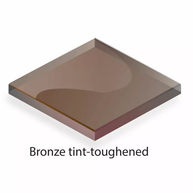 Verre Toughened - Coupe à la taille - Verre bronze 4 mm, coupe sûre, non poli