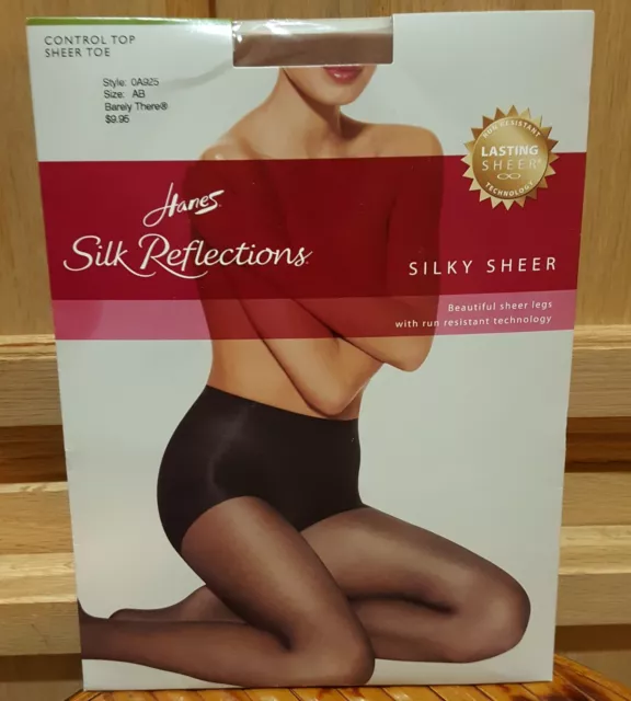 Hanes Silk Reflections Silky Sheer Toe Control Top  Pantyhose - Barely There, AB