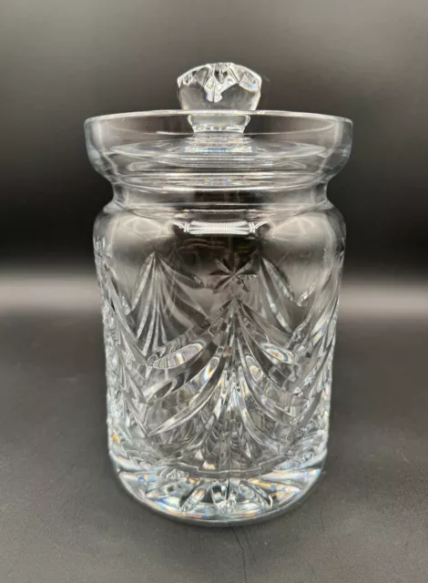 Stunning 8''H MCM Heavy Cut Crystal Cookie Jar, Excellent Condition 2