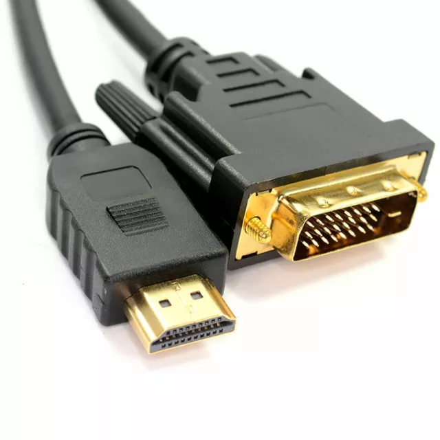 DVI-D Male to HDMI Male Cable 2m 3m 5m For HDTV HD PC PS3 XBOX Gold 24+1 Lot