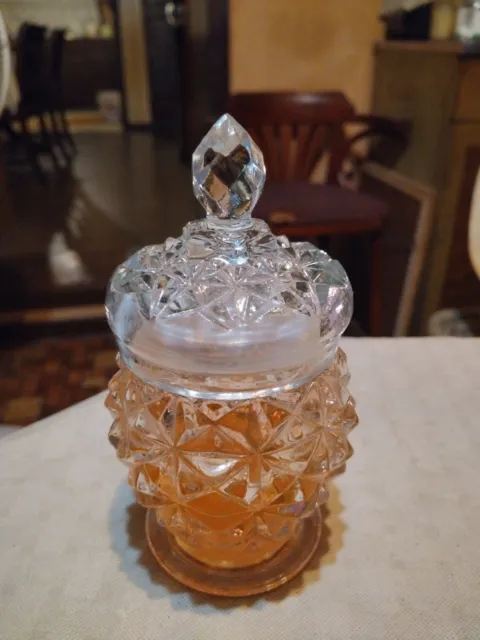Vintage Avon Crystal Facets Roses Roses Cologne Gelee Crystal Lidded Jar