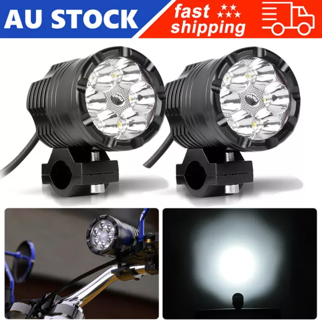 2X Universal Motorcycle LED Spot Light Headlight Waterproof Car Driving Fog Lamp