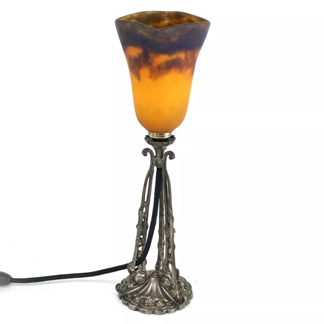 Art Deco Table Lamp Muller Freres Lunéville Godfather De Verre Desk Lamp