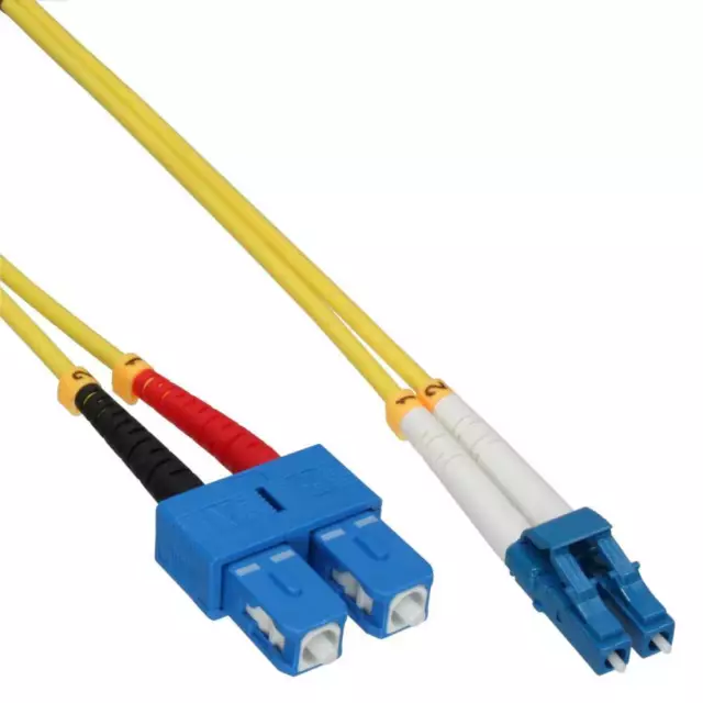 3x InLine LWL Duplex Kabel, LC/SC, 9/125µm, OS2, 10m