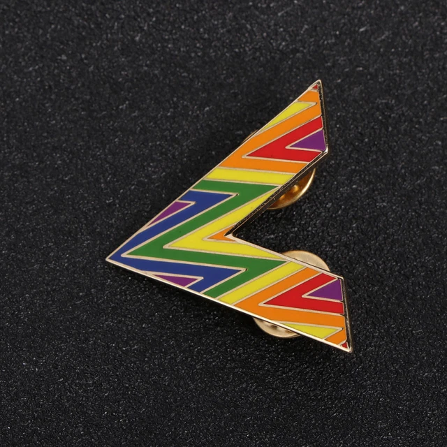 LGBT Lapel Pin Triangle Shape Corsage for Bisexual Brooch Badge