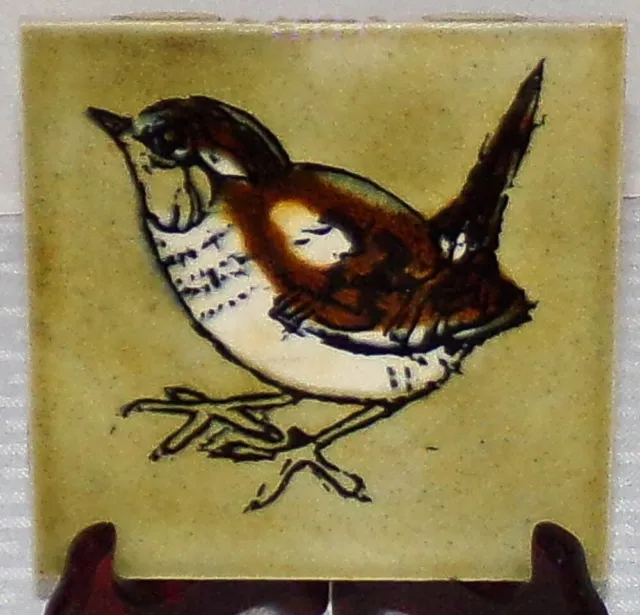 Withersdale Norfolk England Hand Decorated 4 1/4" Square Wren Ceramic Tile