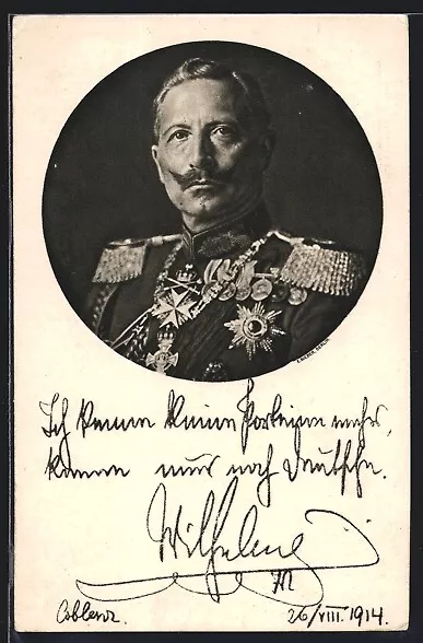 Ansichtskarte Kaiser Wilhelm II., Portrait und Zitat 1916