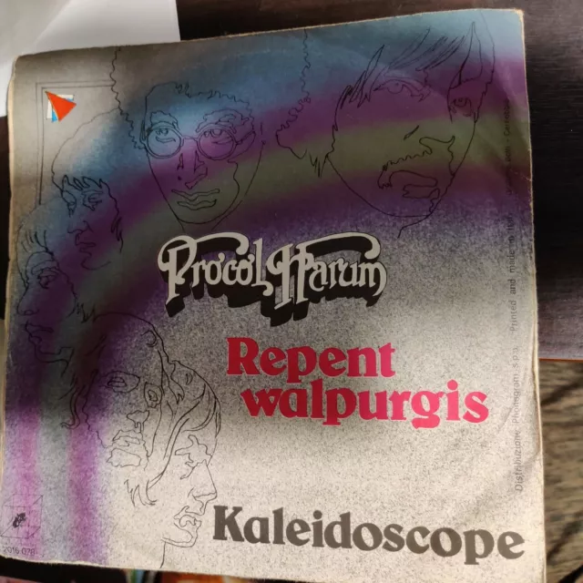 Procol Harum ‎– Repent Walpurgis / Kaleidoscope 45 Giri 1974  Italian issue EX 2