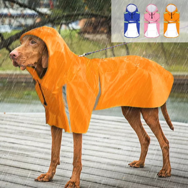 Dog Raincoat with Hood Waterproof Outdoor Pet Doggie Rain Coat Rainwear Clothes