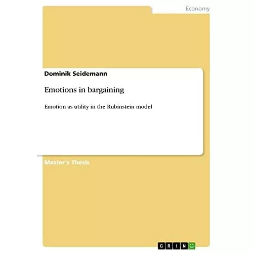 Emotions in bargaining: Emotion as utility in the Rubin - Paperback NEW Ranganad