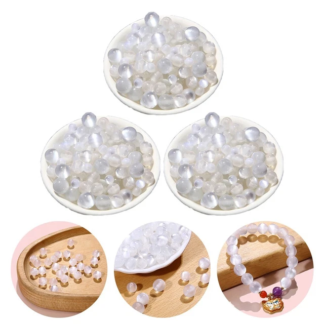 Perles d'espacement rondes blanches pour la fabrication de bracelet 100 pièces
