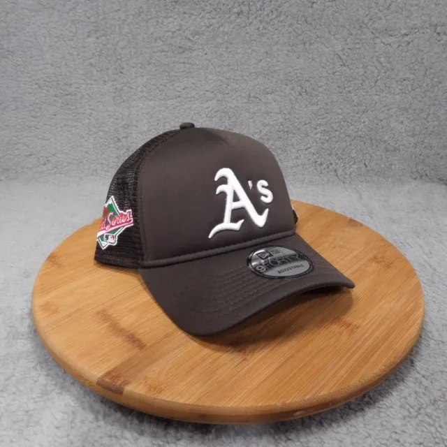 Men's New Era Brown Oakland Athletics A-Frame 9FORTY Trucker Adjustable Hat