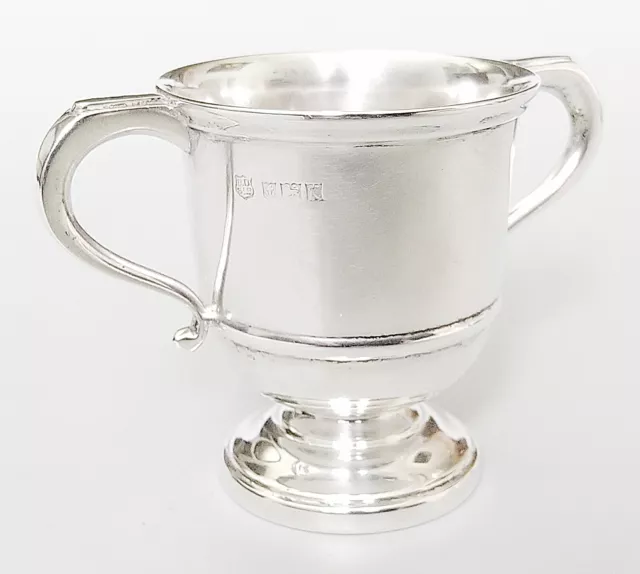 Vintage unengraved solid silver trophy cup, Barker Bros., B'ham 1959 (62g)# 2