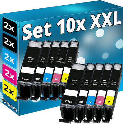10x XL Inchiostro Cartucce per Canon Pixma mg5750 ts5050 mg5751 ts5051 mg5753 ts5053