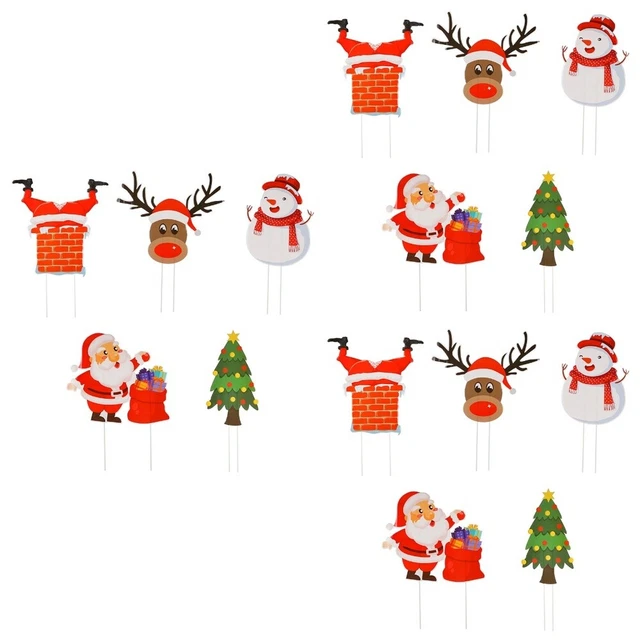 15 stücke Weihnachtshof Dekoration Zeichen Einsätze Weihnachtsthema Garten