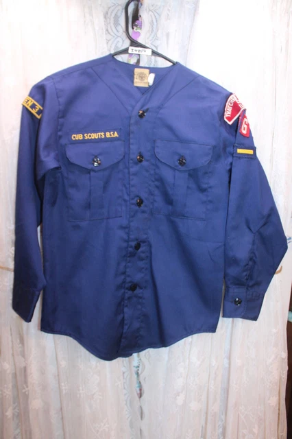 Boy Scouts of America Uniform Youth Long Sleeve Cub Blue Vintage "12"  Shirt