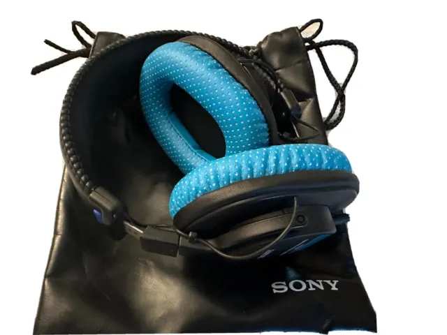 Sony MDR-7506 Over the Ear Headphones - Black - Custom Brainwavz Turquoise Pads