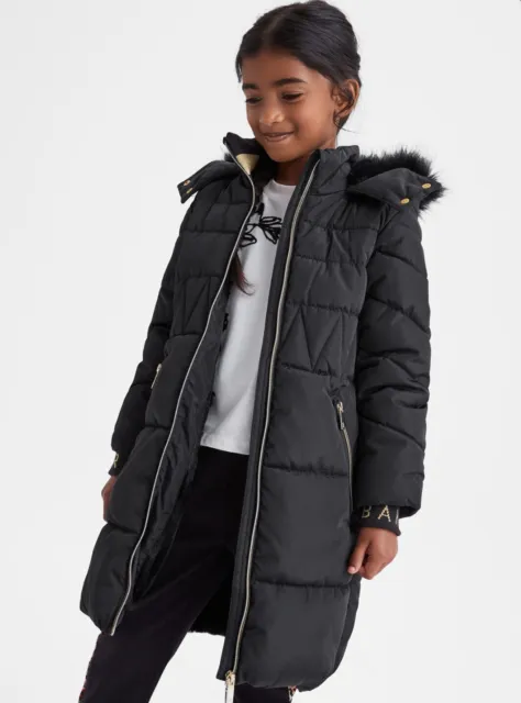 Giacca con cappuccio imbottita nuova con etichette Ted Baker cappotto nero lungo nuova con etichette età 9 anni 7