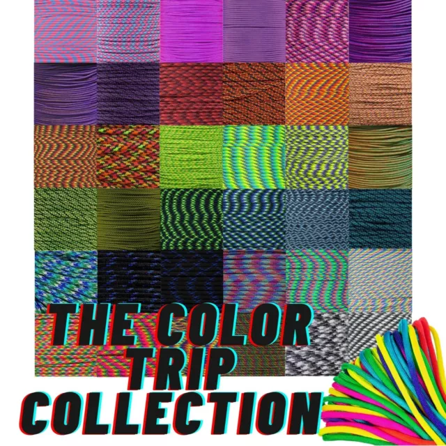 Paracord Planet | Trippy Colors 550 Paracord Type III | 10-foot Hank |