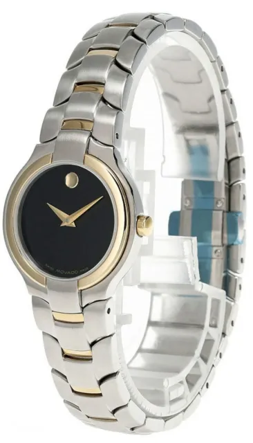 MOVADO Portico 26MM SS Black Museum Dial Two-Tone Women's Watch 0604574