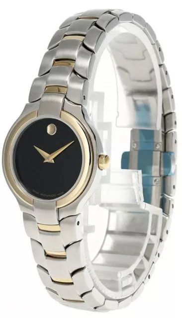 MOVADO Portico 26MM SS Quadrante Museo Nero Bicolore Orologio da Donna 0604574