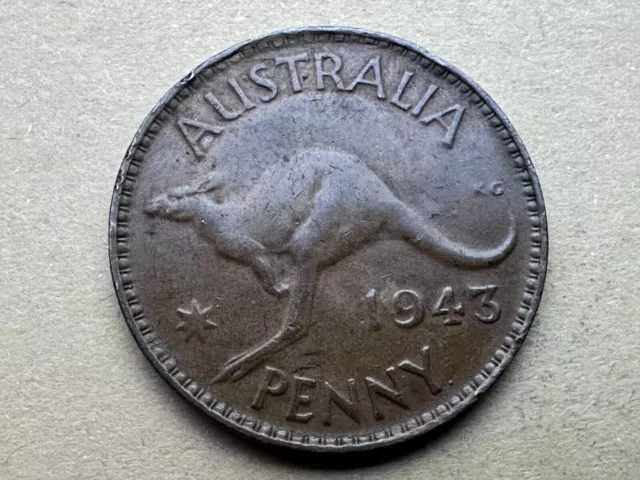 1943 Australia Penny Coin XF    #W56