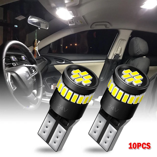 10Pcs T10 194 168 W5W 2825 Led Bulb License Plate Interior Map Light 6500K White