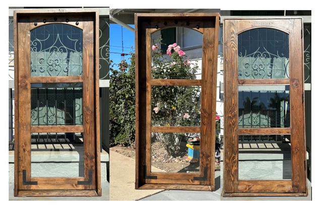 Rustic reclaimed solid lumber door farmhouse wine room castle Left hand IN STOCK