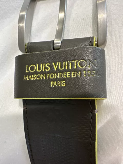 Louis Vuitton Blue Virgil Abloh Navy Monogram Leather Belt M0359 90/36