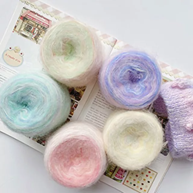 50g Shawl Mohair Knitting Baby Yarn Cashmere Colorful Wool Crochet UK