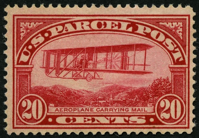 PACKAGE STAMPS Scott Q 8, 1912, 20 C. Double Decker, Tiny Folding Remnant, Magnificent, $